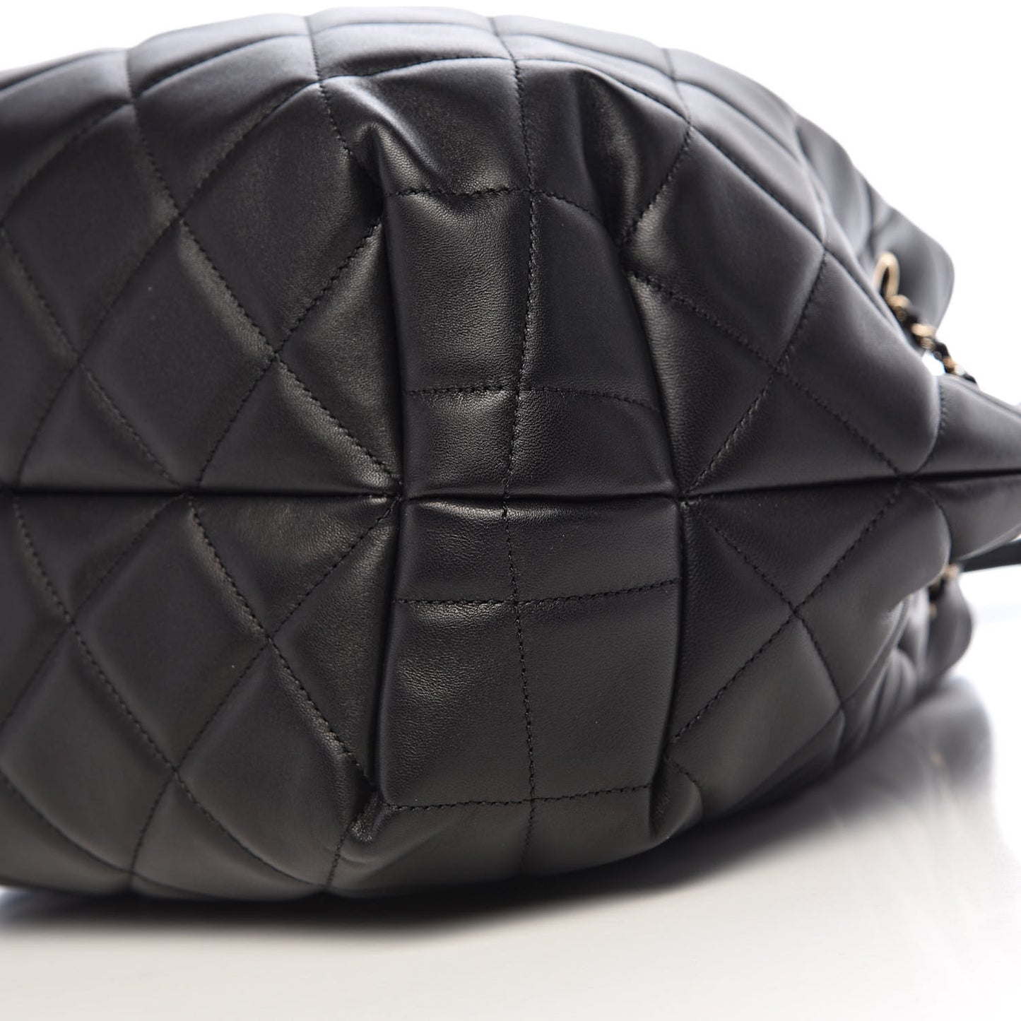 Lambskin Quilted CC Dweller Drawstring Tote Black