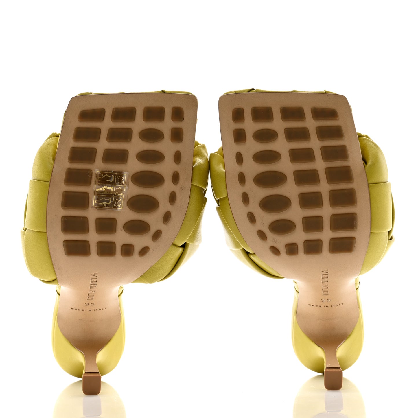 Nappa Maxi Intrecciato Lido 90mm Mule Sandals 35 Acid