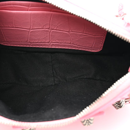 Balenciaga Extra Supple Calfskin Crocodile Embossed Le Cagole Mini Purse With Chain Sweet Pink 5 of 10