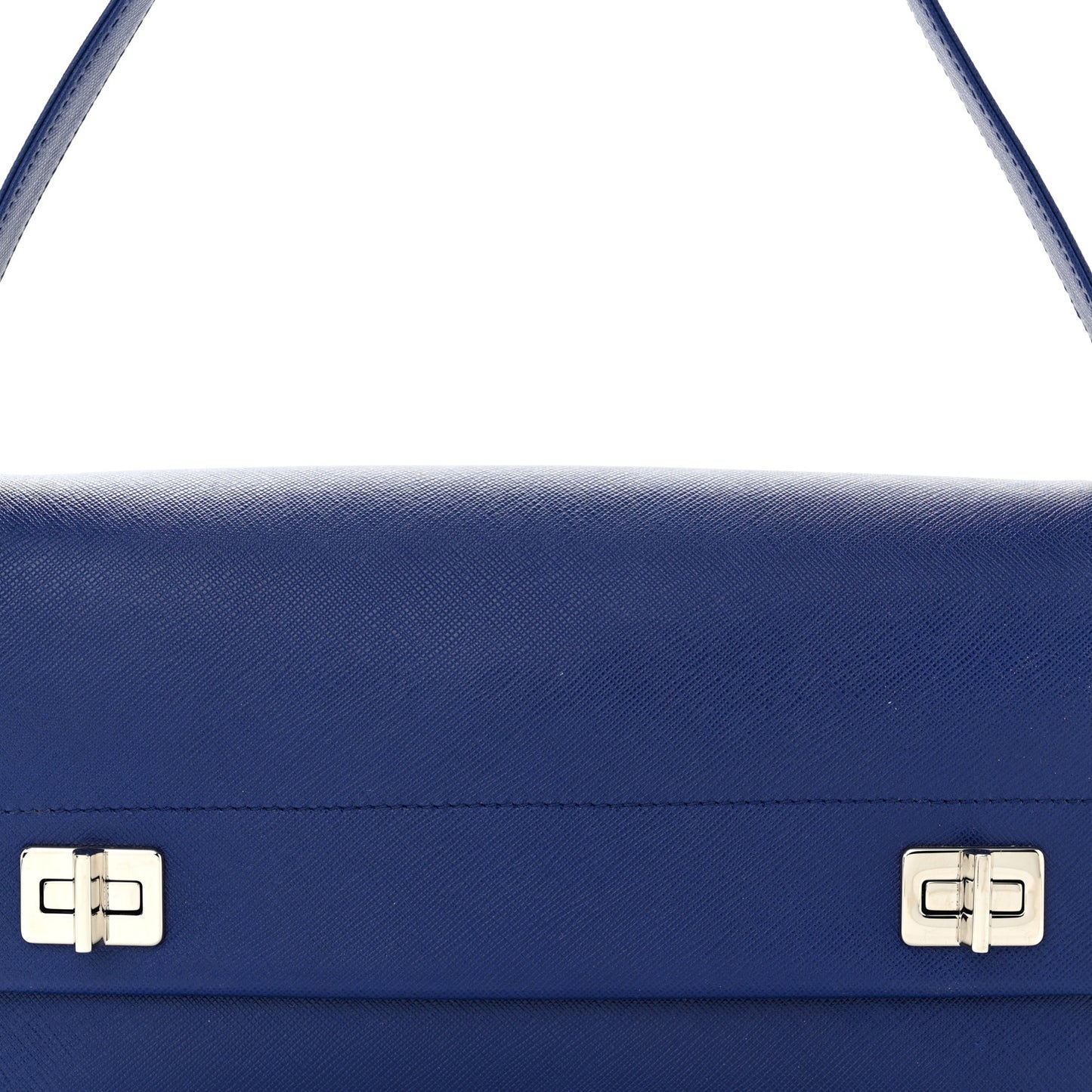 Saffiano Lux Shoulder Bag Bluette