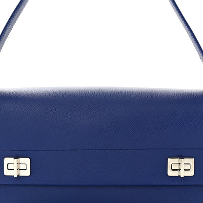 Prada Saffiano Lux Shoulder Bag Bluette 8 of 10