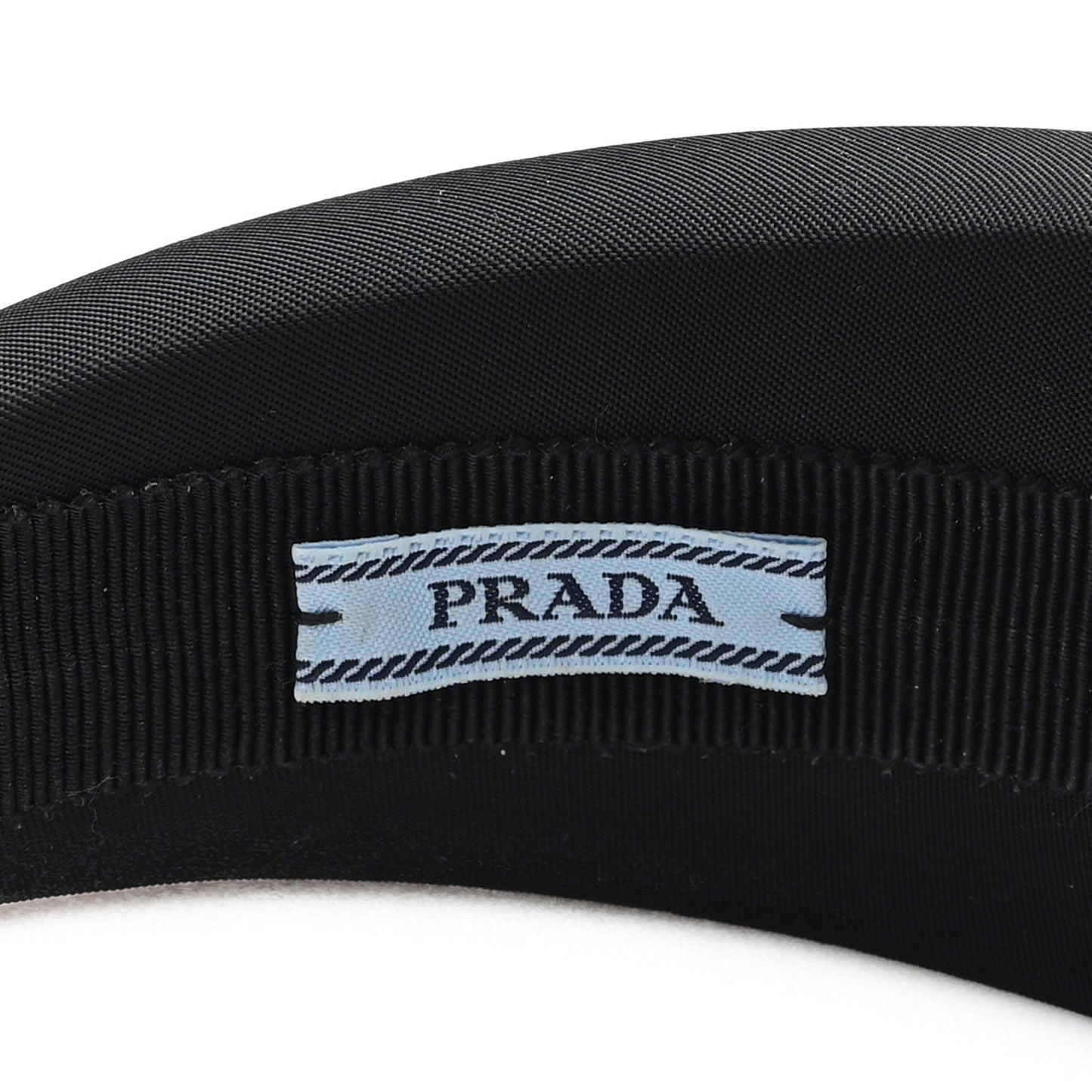 Re-Nylon Metal Triangle Logo Headband Black