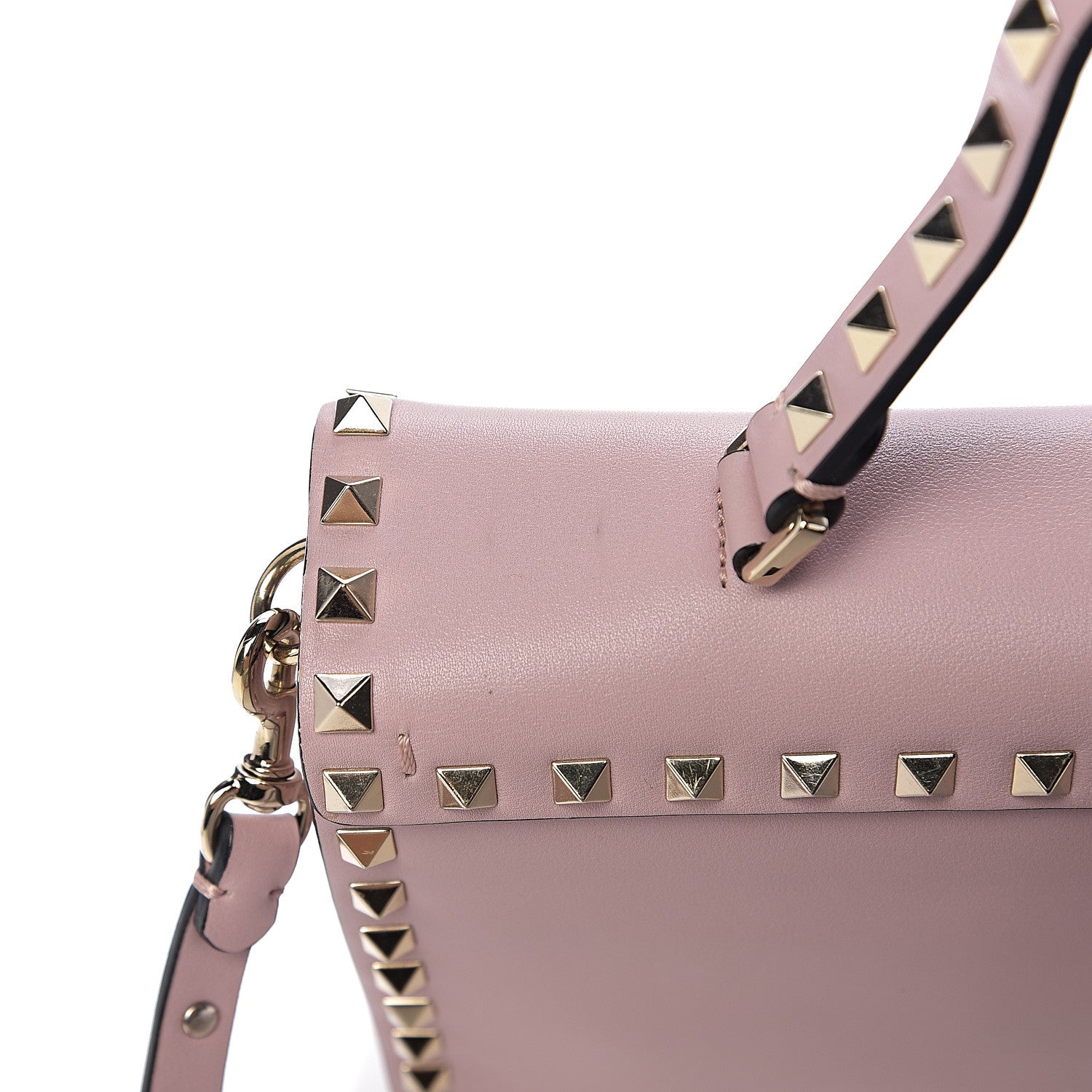 Valentino Garavani Vitello Small Rockstud Single Handle Flap Bag Cipria 7 of 10