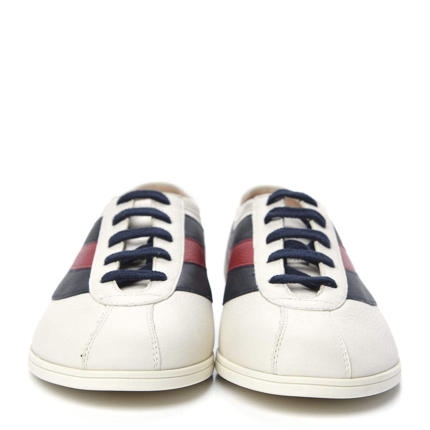 Calfskin Mens Web Falacer Sneakers 8 White Blue