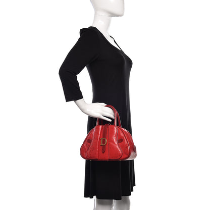 Christian Dior Calfskin Mini Splashed Saddle Bowler Red 2 of 14