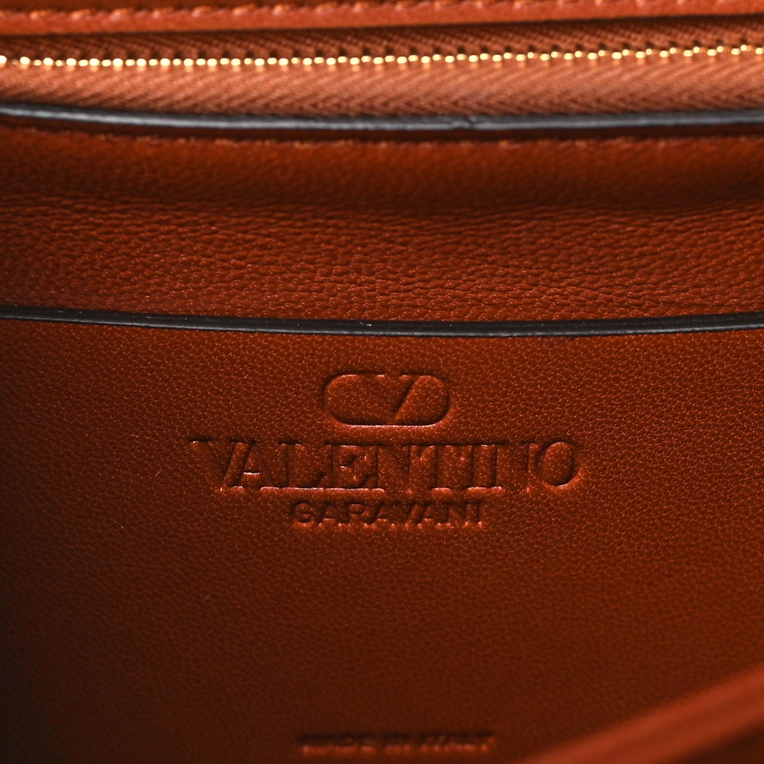Valentino Garavani Vitello Vlogo Cutout Chain Shoulder Bag Saddle Brown 6 of 9