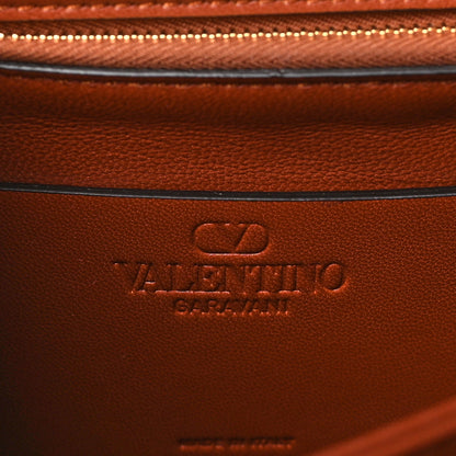 Valentino Garavani Vitello Vlogo Cutout Chain Shoulder Bag Saddle Brown 6 of 9