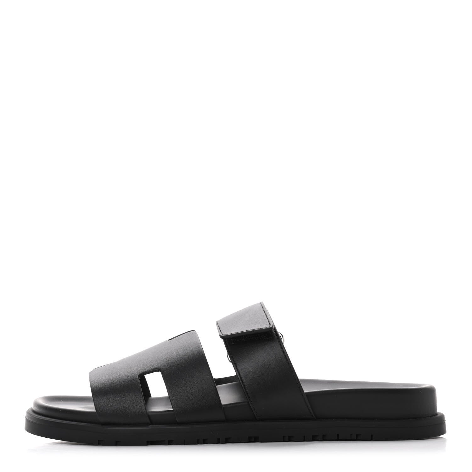 Hermes Calfskin Womens Chypre Sandals 40 Black 1 of 4