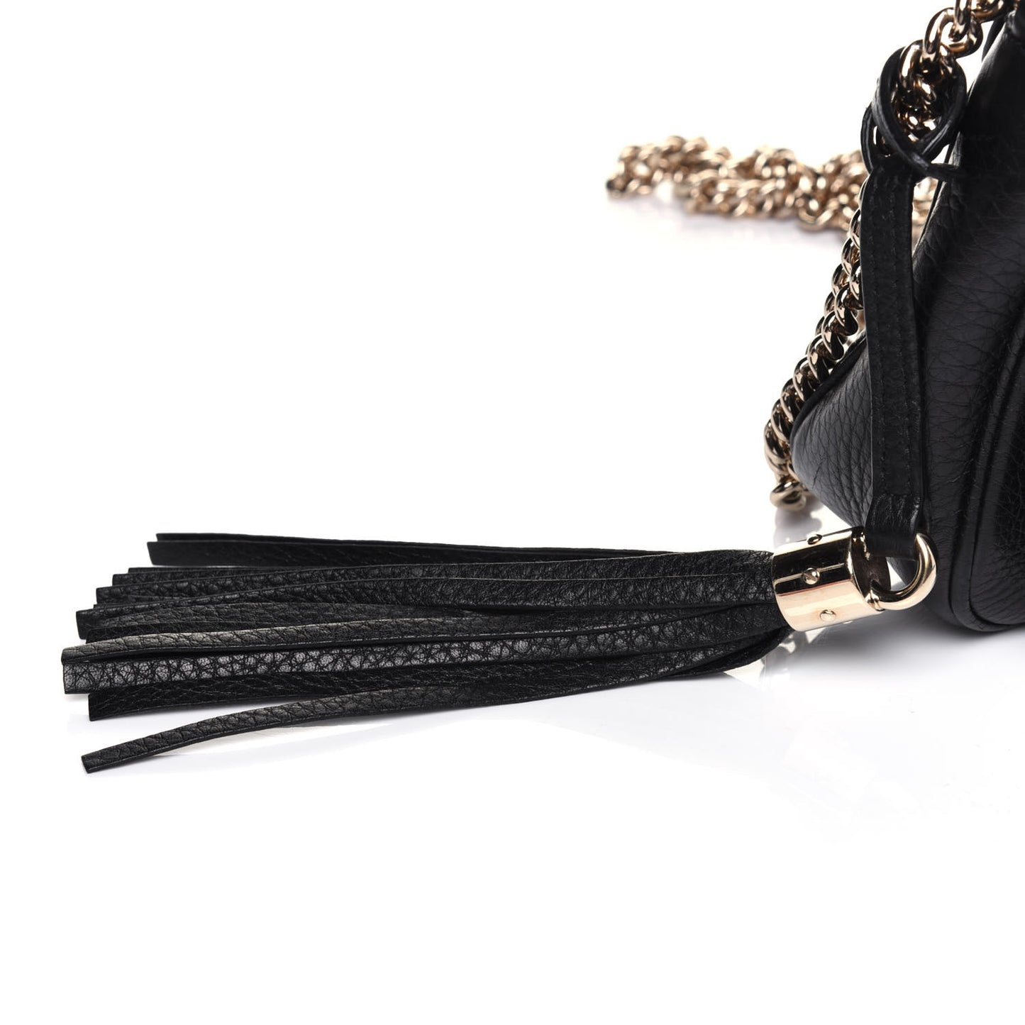 Pebbled Calfskin Small Soho Flap Crossbody Black