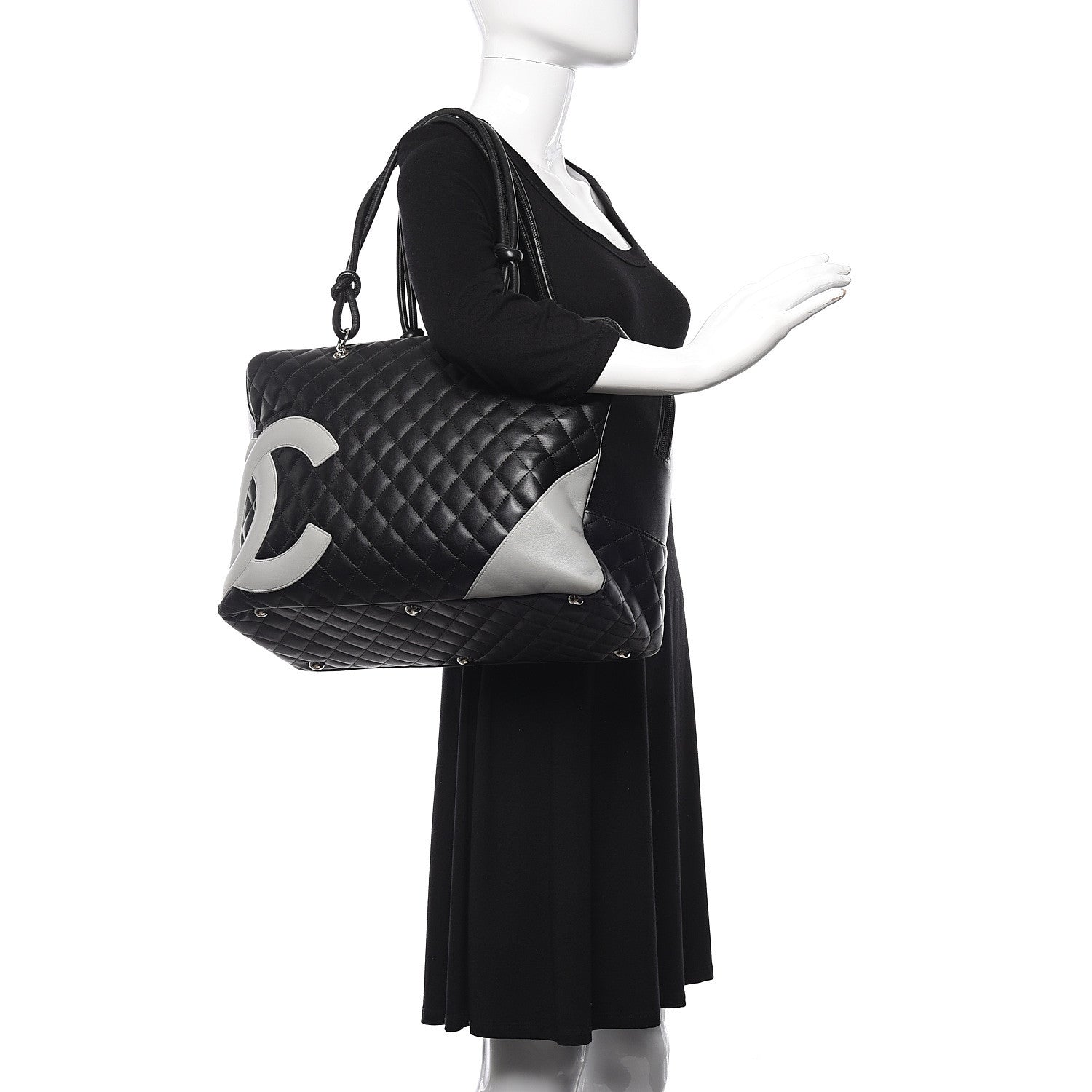 Chanel Calfskin Quilted Large Cambon Bag Black 2 of 18