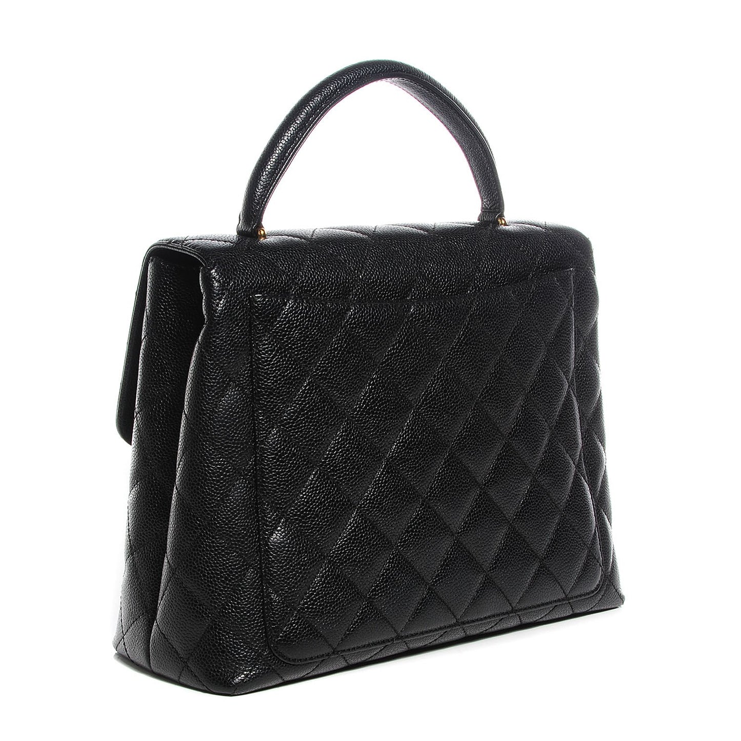 Caviar Quilted Jumbo Kelly Flap Black