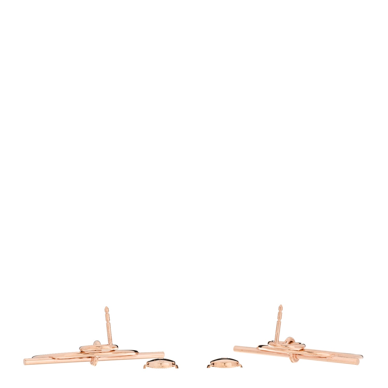 Hermes 18K Rose Gold PM Loop Earrings 3 of 5