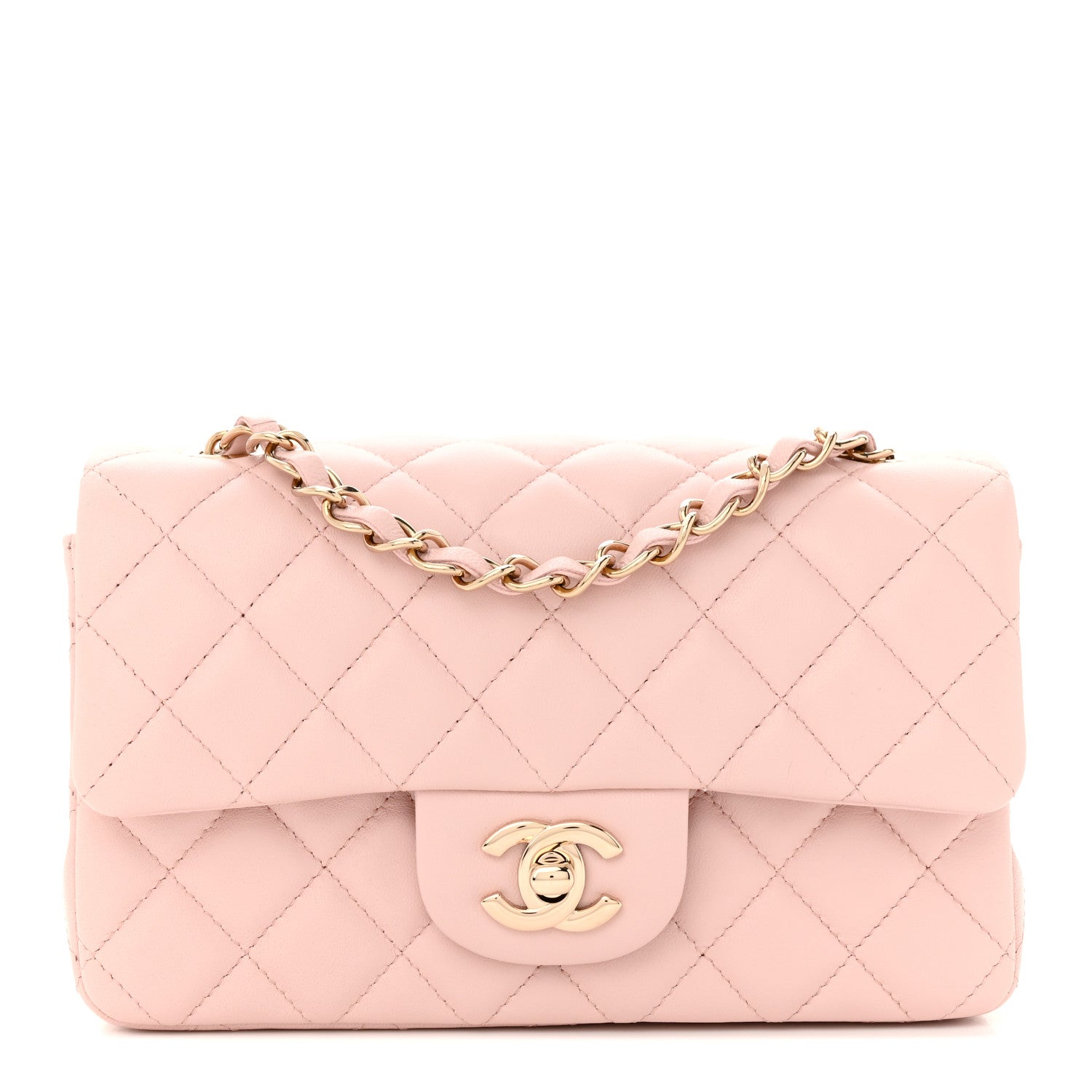 Chanel Lambskin Quilted Mini Rectangular Flap Light Pink 1 of 11