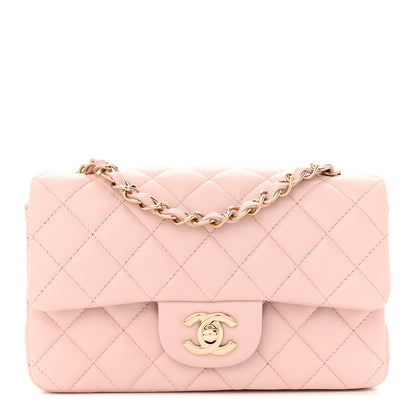 Chanel Lambskin Quilted Mini Rectangular Flap Light Pink 1 of 11