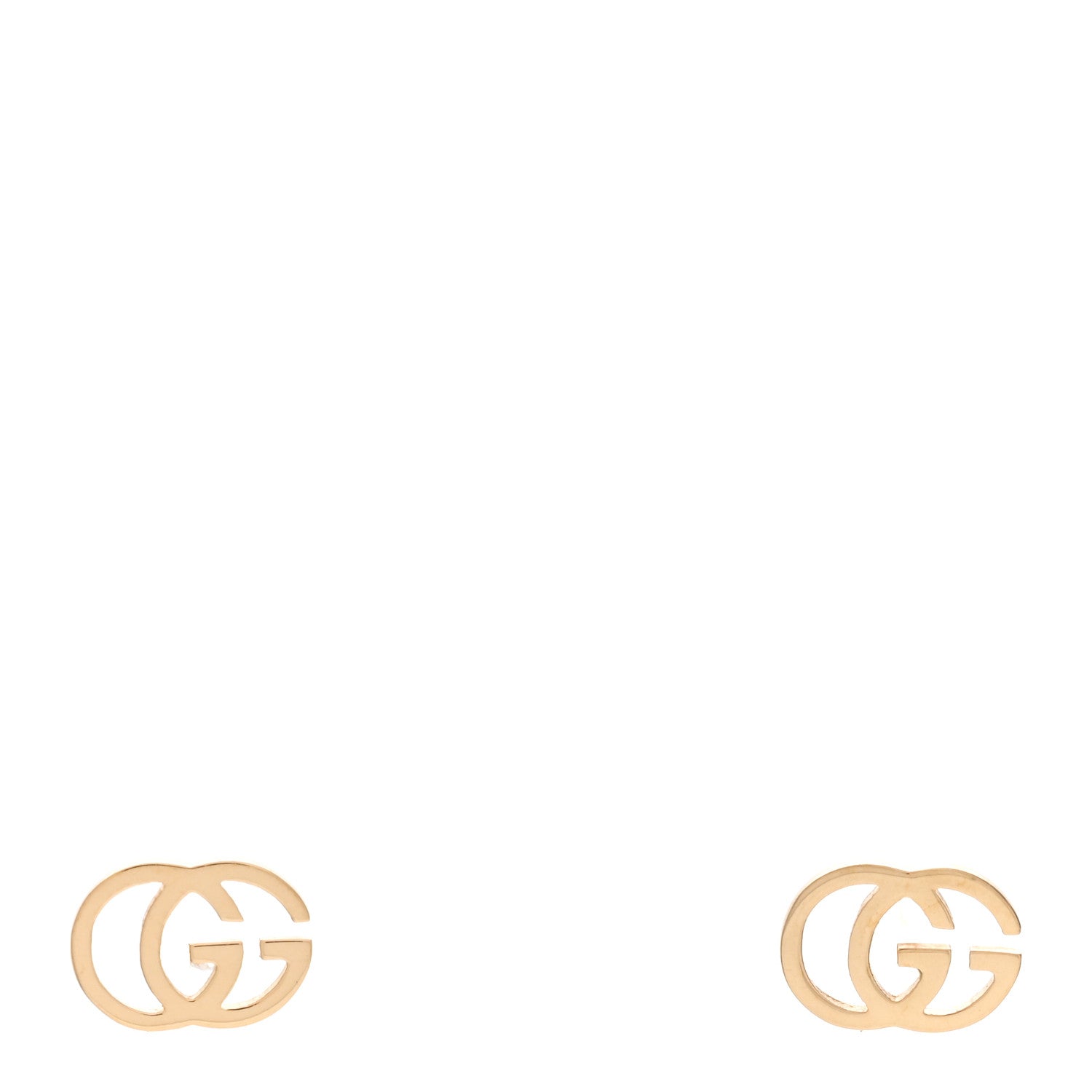 Gucci 18K Yellow Gold GG Tissue Stud Earrings 1 of 4