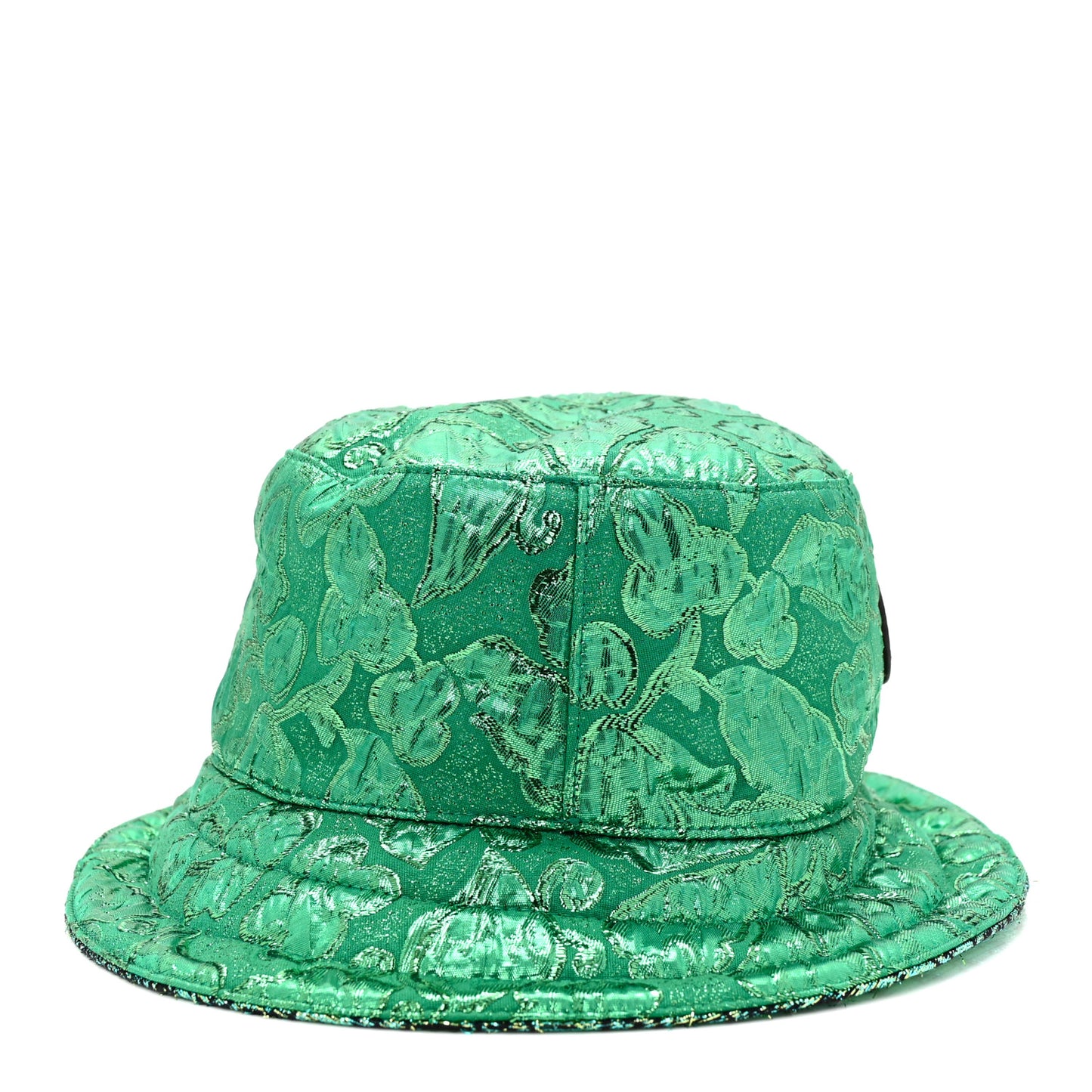 Canvas Lame GG Monogram Reversible Bucket Hat L Green