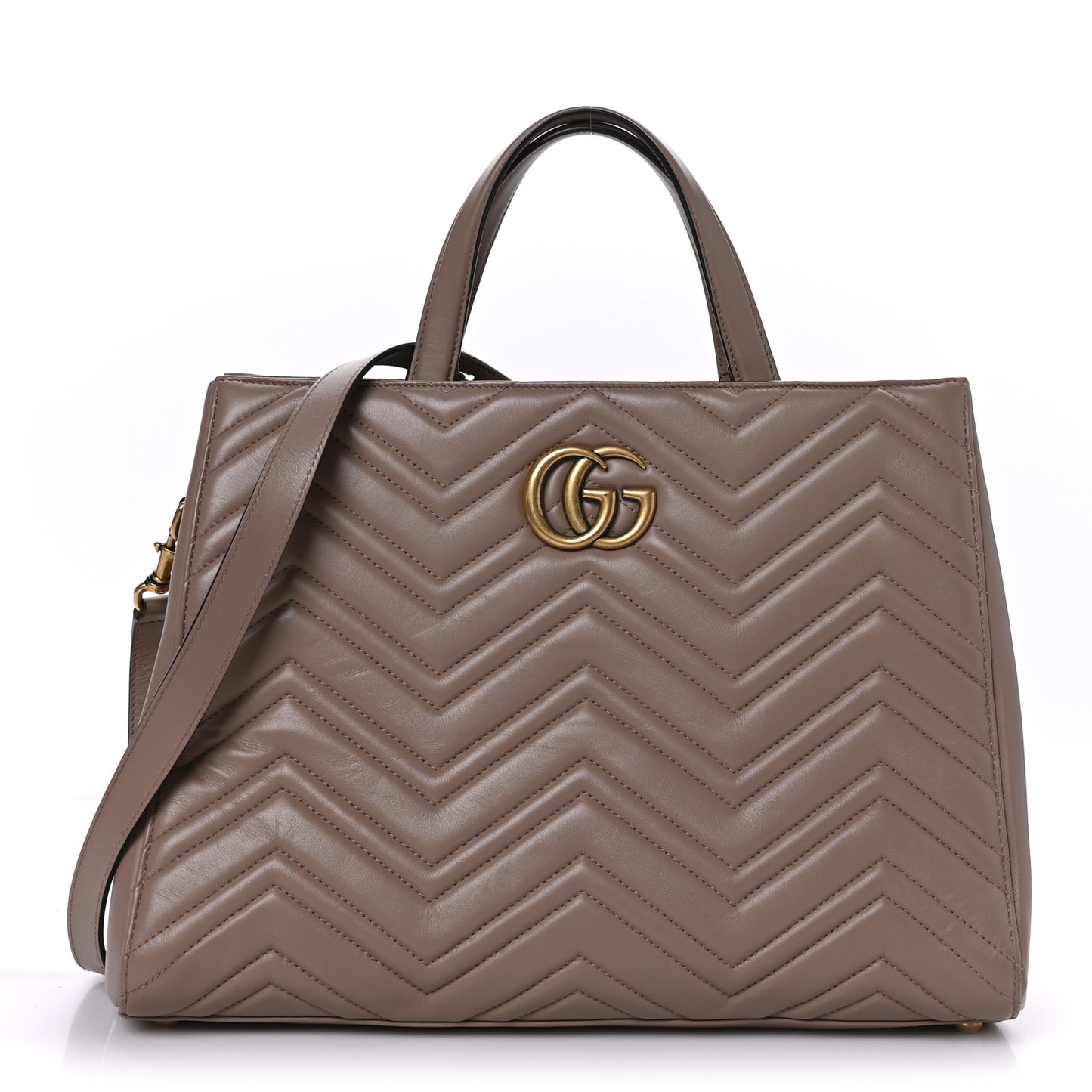 Calfskin Matelasse Medium GG Marmont Tote Porcelain Rose