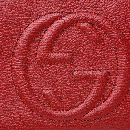 Gucci Dollar Calfskin Small Soho Disco Bag Hibiscus Red Mystic White Blue 9 of 13