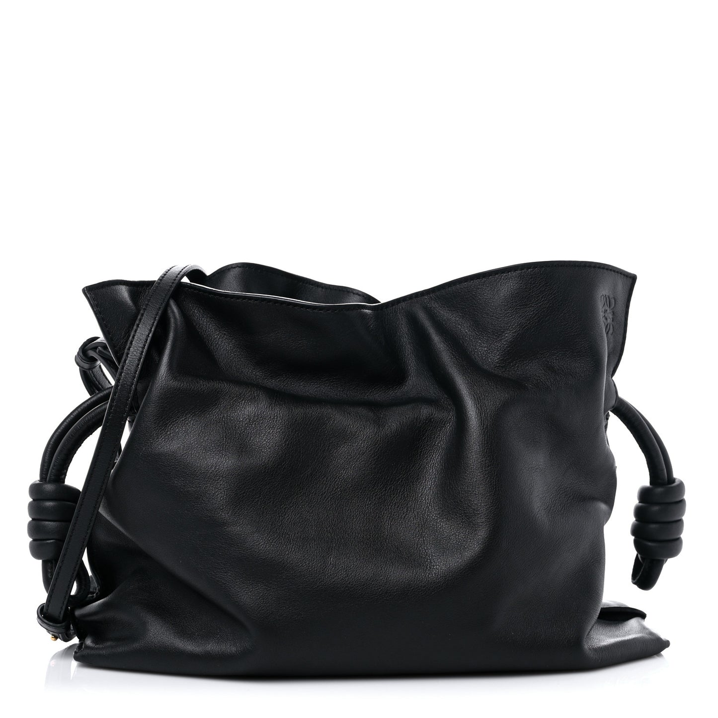 Nappa Flamenco Knot Clutch Black