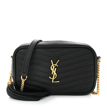 Saint Laurent Grain De Poudre Matelasse Monogram Mini Lou Camera Bag Black 1 of 11