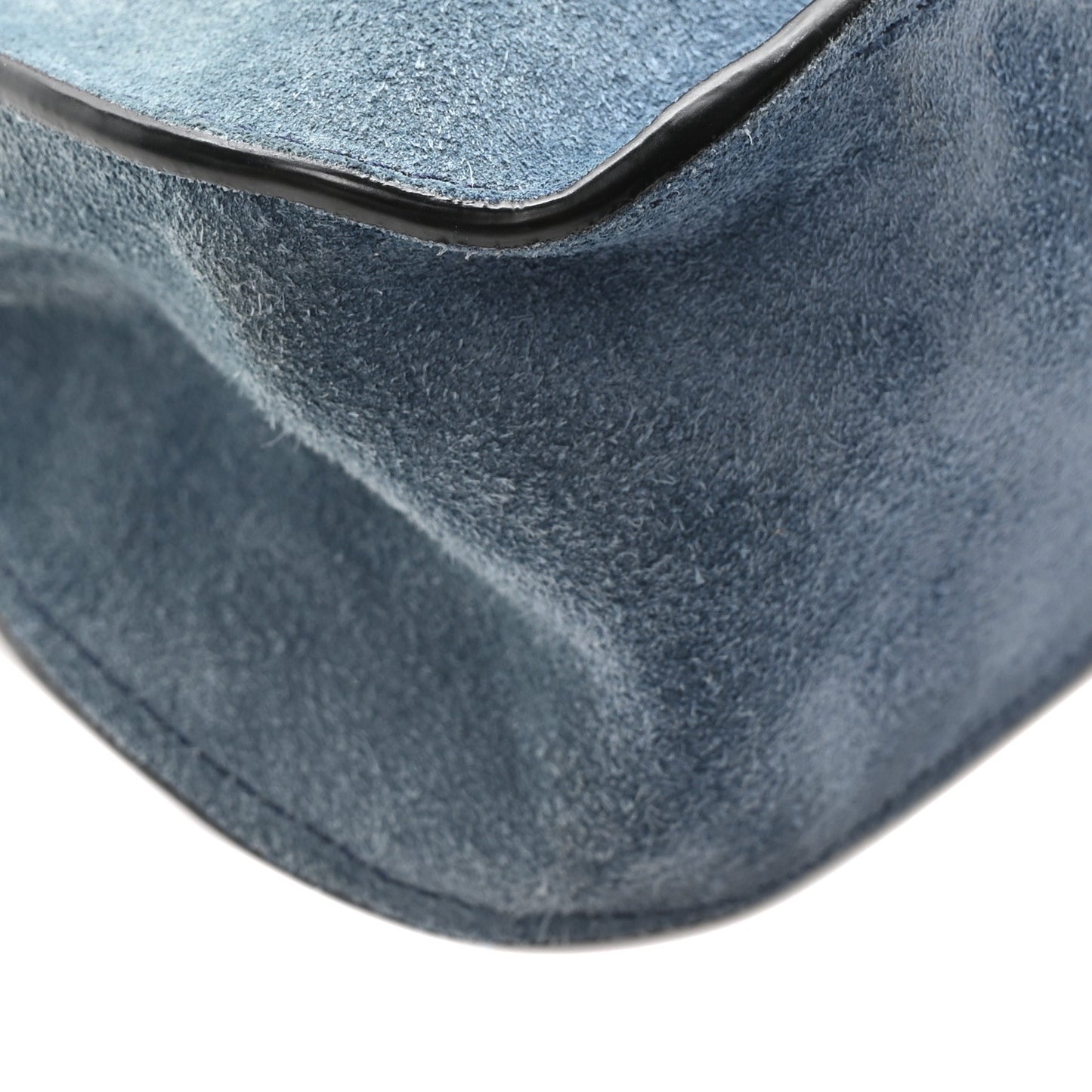 Suede Calfskin Braided Medium Marcie Double Carry Deep Denim