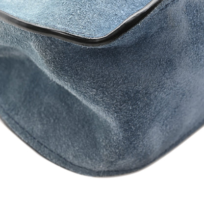 Chloe Suede Calfskin Braided Medium Marcie Double Carry Deep Denim 8 of 9