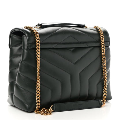 Saint Laurent Calfskin Y Quilted Monogram Small Loulou Chain Satchel Olive 2 of 10