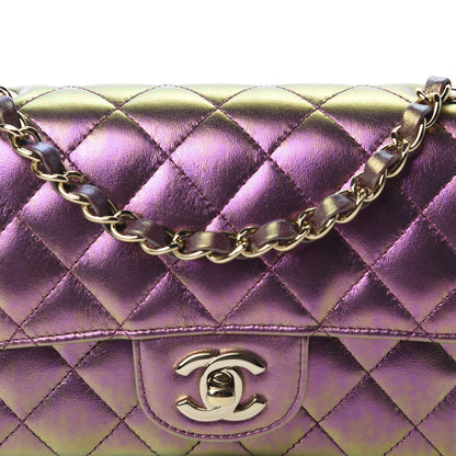 Chanel Iridescent Lambskin Quilted Mini Rectangular Flap Purple 10 of 10