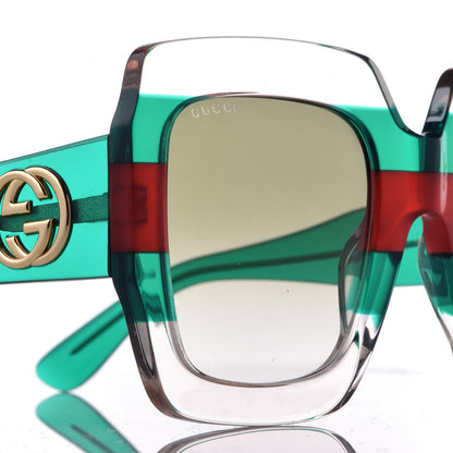 Gucci Square Web Frame GG0178S Sunglasses Green Red 7 of 8