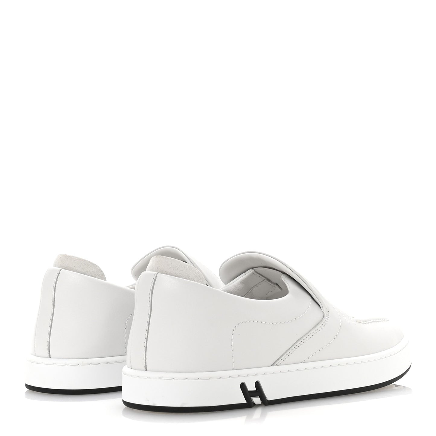 Calfskin Suede Goatskin Kiddy Slip On Sneakers 38 White