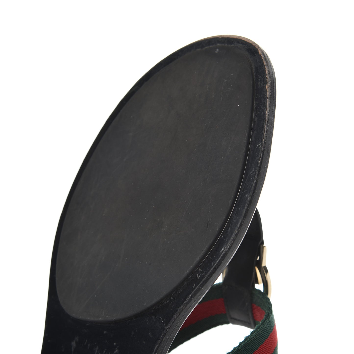 Nylon Guccissima Web Womens Thong Sandals 38.5 Green Red Black