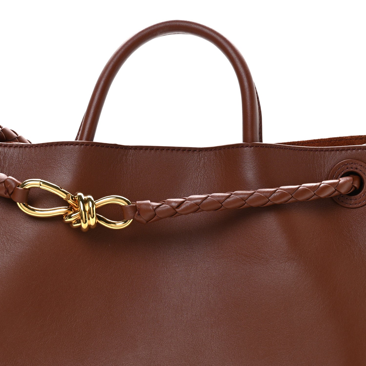 Bottega Veneta Silky Calfskin Medium Andiamo Shoulder Bag Sapele Redstone 7 of 9
