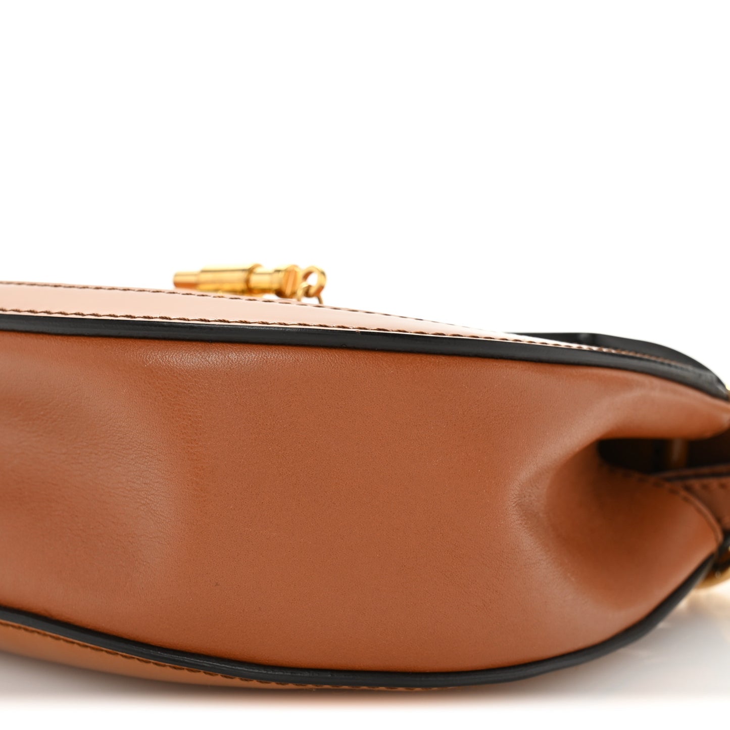 Patent Calfskin Mini Drew Bijou Shoulder Bag Caramel