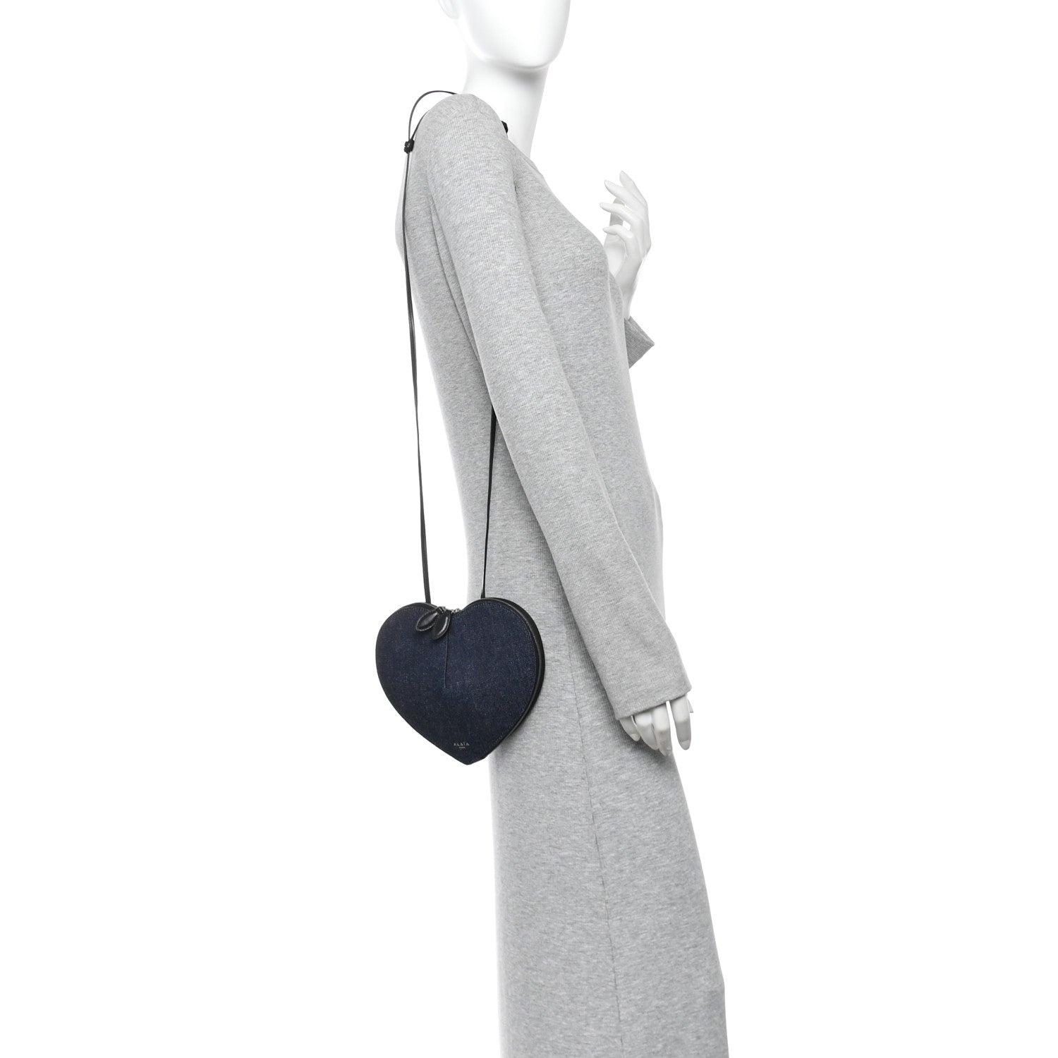 Alaia Denim Le Coeur Bag Blue 2 of 9
