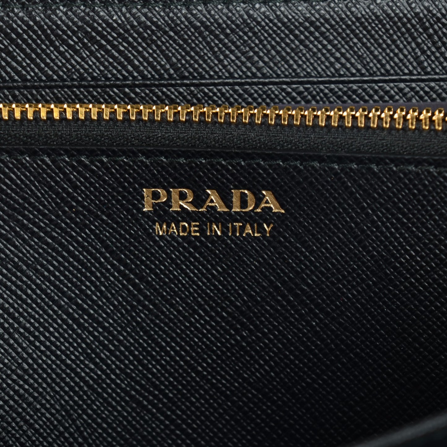 Saffiano Triangle Large Zip Around Travel Wallet Nero Black