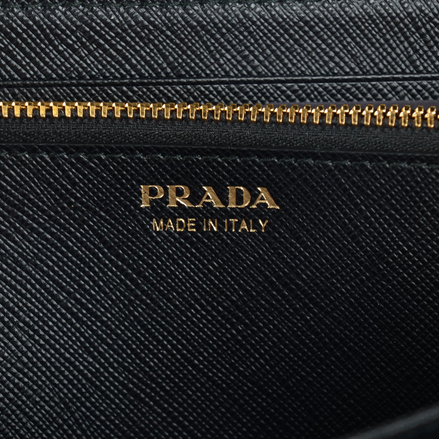 Prada Saffiano Triangle Large Zip Around Travel Wallet Nero Black 6 of 6