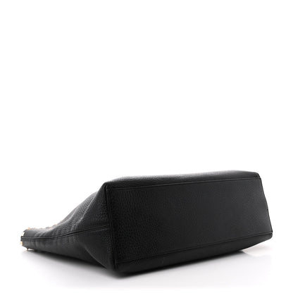 Valentino Garavani Grained Calfskin Rockstud Shoulder Tote Black 4 of 9