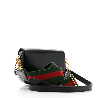 Gucci Azalea Calfskin Web Mini Horsebit 1955 Shoulder Bag Black 3 of 13
