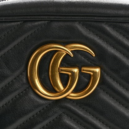 Gucci Calfskin Matelasse Small GG Marmont Chain Shoulder Bag Black 13 of 16