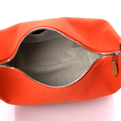 Hermes Canvas Small Bride-A-Brac Pouch Orange Burgundy 6 of 12
