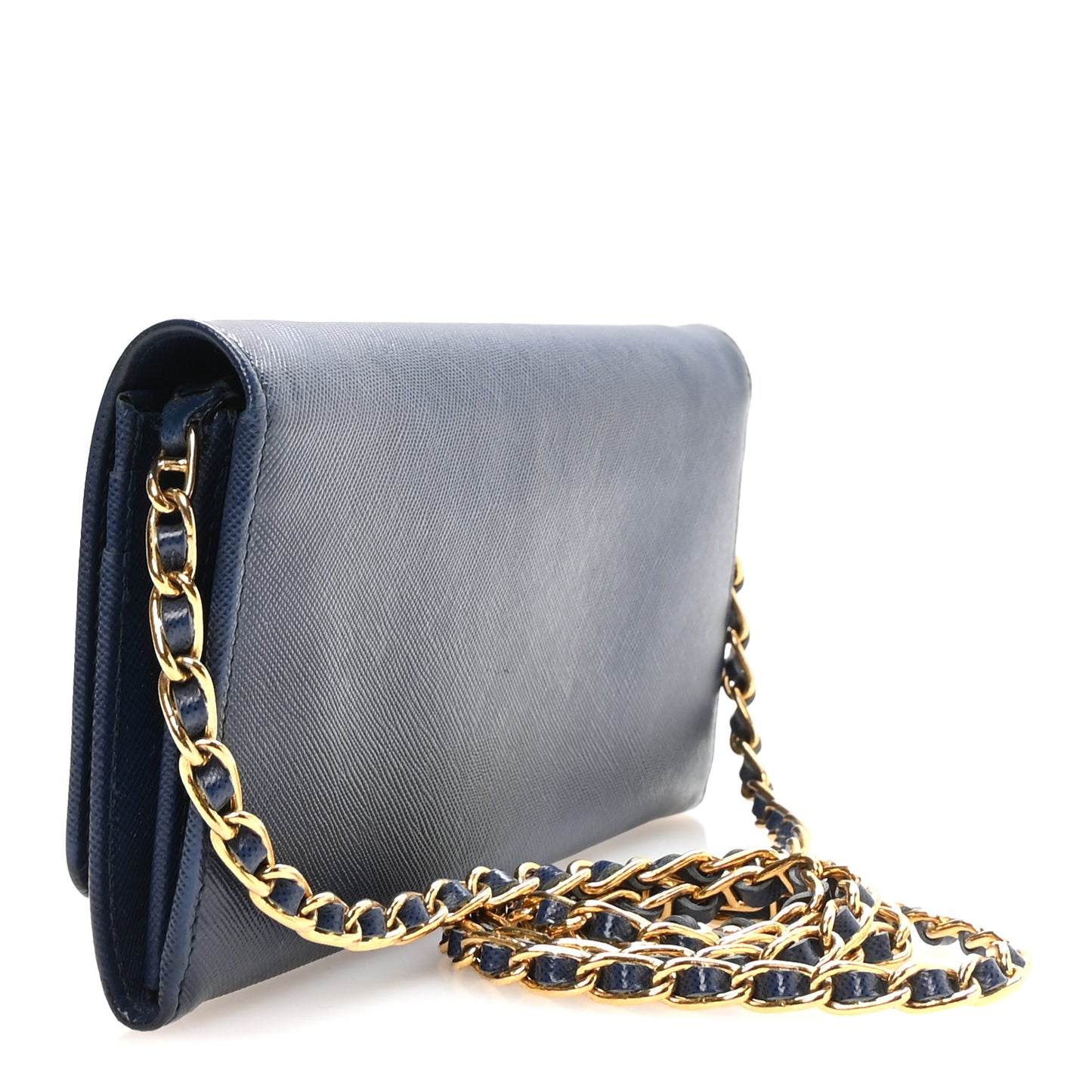 Saffiano Metal Oro Chain Wallet Bleuette