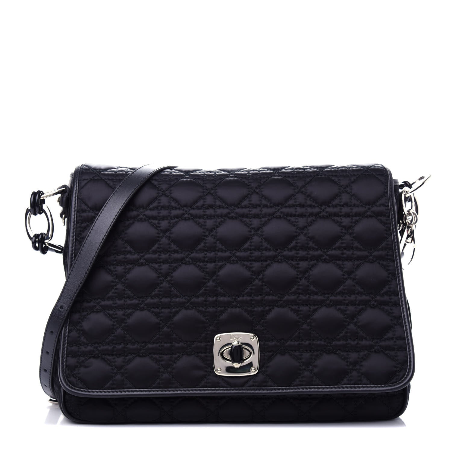 Christian Dior Nylon Cannage Charming Lock Messenger Bag Black 1 of 10