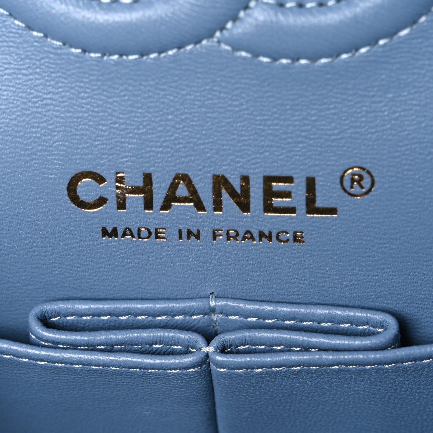 Chanel Printed Denim Quilted Small Double Flap Light Blue 5 of 9