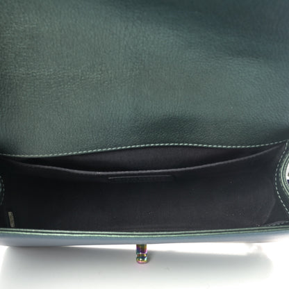 Chanel Iridescent Goatskin Quilted Medium Boy Flap Green 4 of 4
