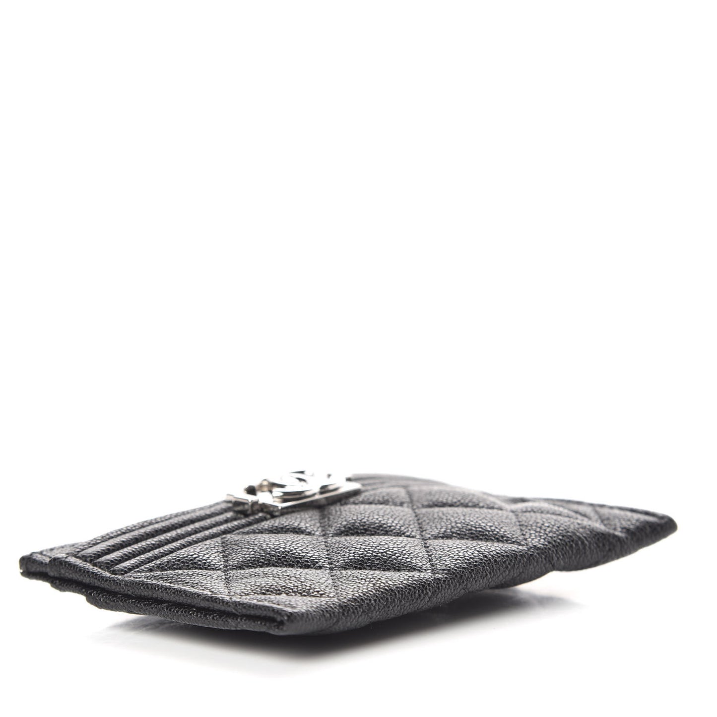 Caviar Quilted Boy Card Holder Black