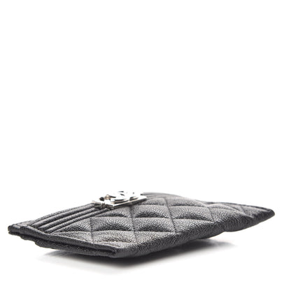Chanel Caviar Quilted Boy Card Holder Black 3 of 10