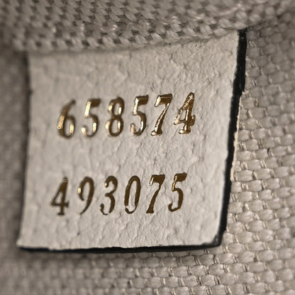 Gucci X ADIDAS Textured Dollar Calfskin Web Trefoil Mini Horsebit 1955 Shoulder Bag Off White Black 7 of 10