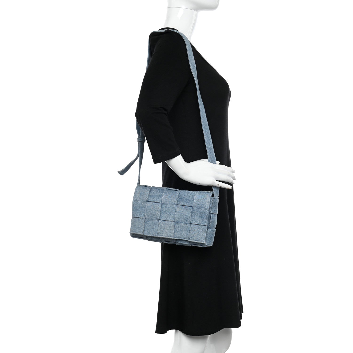 Bottega Veneta Denim Maxi Intrecciato Cassette Crossbody Bag Blue 2 of 9