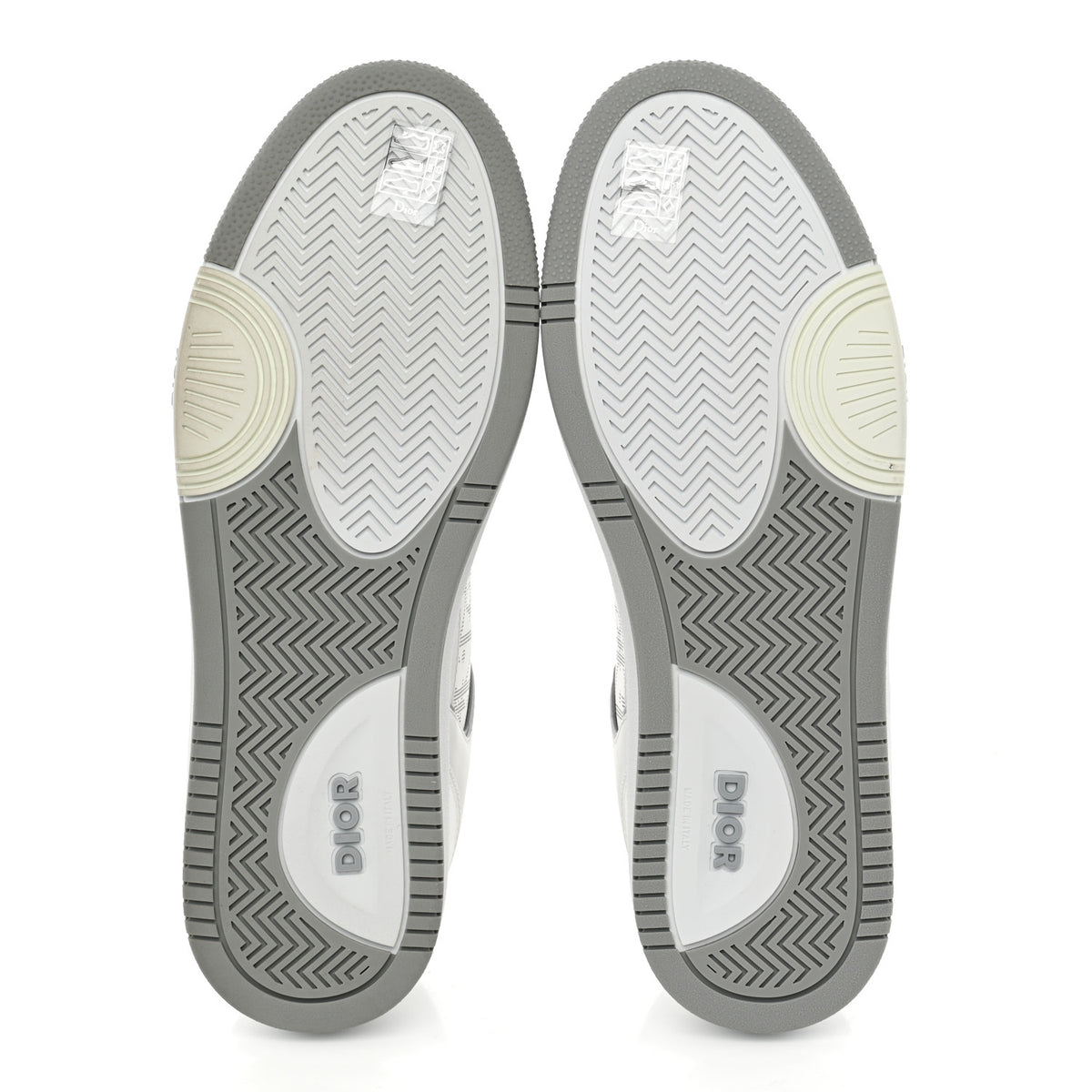 Smooth Calfskin Oblique Galaxy Perforated Mens B27 Low Top Sneakers 44 White Grey