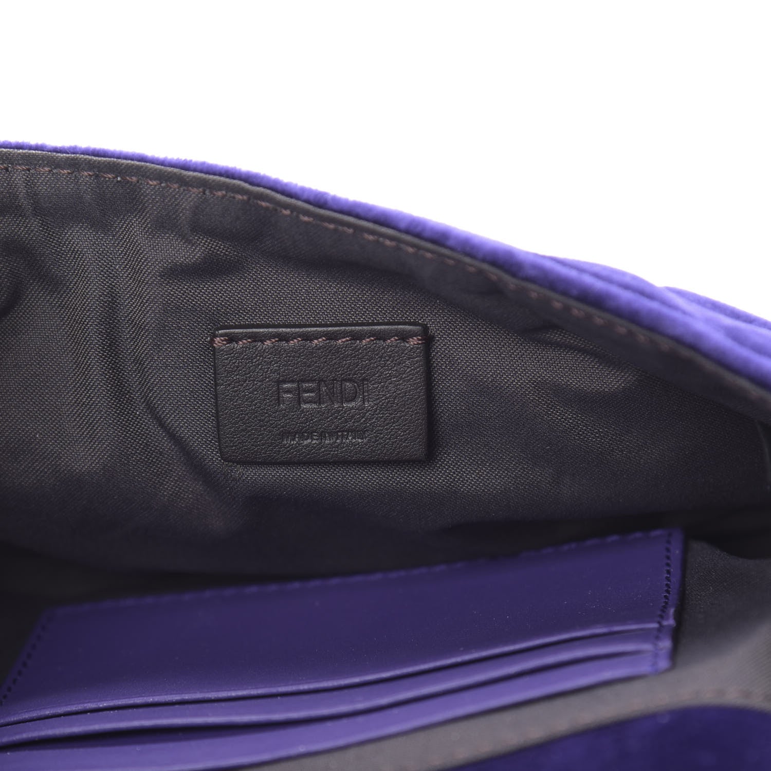 Fendi Velluto FF Embossed Mini Baguette Viola Plus 6 of 13